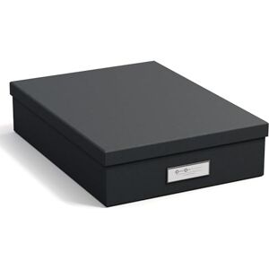 Bigso Box of Sweden organisateur de bureau pour documents A4, brochures, etc. – rangement bureau avec couvercle et poignée – boîte de rangement en panneau de fibres et papier – gris foncé - Publicité Bigso Box of Sweden organisateur de bureau pour documents A4, brochures, etc. – rangement bureau avec couvercle et poignée – boîte de rangement en panneau de fibres et papier – gris foncé - Publicité