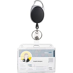 Vicloon Porte Badge, Porte-clés Retractable Porte-Cartes en PC Plastique dur pour Carte d'identité, carte bancaire, clé, cartes de bus - Publicité Vicloon Porte Badge, Porte-clés Retractable Porte-Cartes en PC Plastique dur pour Carte d'identité, carte bancaire, clé, cartes de bus - Publicité