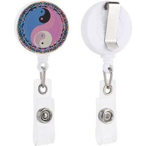 HETVBNS Porte-badge rétractable à motif Yin Yang avec clip enrouleur, porte-badge vertical avec mousqueton pour employés de bureau - Publicité HETVBNS Porte-badge rétractable à motif Yin Yang avec clip enrouleur, porte-badge vertical avec mousqueton pour employés de bureau - Publicité