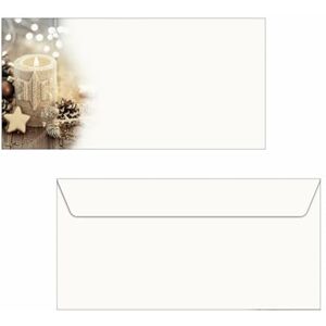 Sigel DU450 Enveloppe de Noël "Beige Christmas Candle", gommées, DL, 25 enveloppes - Publicité Sigel DU450 Enveloppe de Noël "Beige Christmas Candle", gommées, DL, 25 enveloppes - Publicité