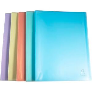 Exacompta Réf. 88570E Paquet de 5 protège-documents Chromaline Pastel 50 pochettes cristal 100 vues pour A4 dim 24x32 cm couverture en polypro recyclé translucide 5 couleurs assorties - Publicité Exacompta Réf. 88570E Paquet de 5 protège-documents Chromaline Pastel 50 pochettes cristal 100 vues pour A4 dim 24x32 cm couverture en polypro recyclé translucide 5 couleurs assorties - Publicité