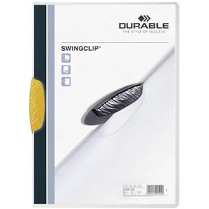 Durable 226004 Chemise à clip Swingclip en PP, jusqu'à 30 feuilles A4, jaune, lot de 25 - Publicité Durable 226004 Chemise à clip Swingclip en PP, jusqu'à 30 feuilles A4, jaune, lot de 25 - Publicité