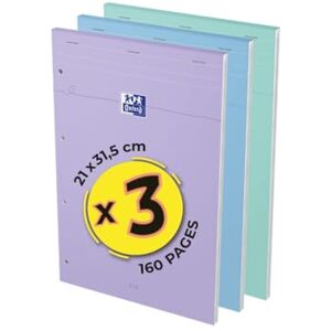 Oxford Lot de 3 Blocs‐notes Smart Pastel A4+ 160 Pages 5x5 Agrafée Couverture Carte Souple Couleurs Assorties - Publicité Oxford Lot de 3 Blocs‐notes Smart Pastel A4+ 160 Pages 5x5 Agrafée Couverture Carte Souple Couleurs Assorties - Publicité