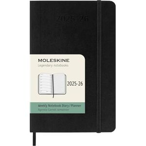 Moleskine Weekly Planner 2025-2026, Agenda Hebdomadaire 18 Mois avec Espace pour Notes, Couverture Souple et Fermeture Élastique, Format Pocket 9 x 14 cm, Couleur Noire - Publicité Moleskine Weekly Planner 2025-2026, Agenda Hebdomadaire 18 Mois avec Espace pour Notes, Couverture Souple et Fermeture Élastique, Format Pocket 9 x 14 cm, Couleur Noire - Publicité
