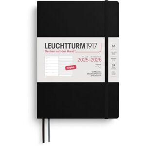 LEUCHTTURM1917 372802 Agenda Semainier & Note Medium (A5) 2026, 18 mois 07.2025-12.2026, Couverture souple, Noir, Anglais - Publicité LEUCHTTURM1917 372802 Agenda Semainier & Note Medium (A5) 2026, 18 mois 07.2025-12.2026, Couverture souple, Noir, Anglais - Publicité