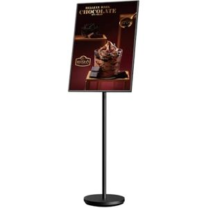 THCTYRP Présentoir au sol A2 Noir Chevalet d'affichage en aluminium réglable pour affiches, menus, panneaux d'information - Publicité THCTYRP Présentoir au sol A2 Noir Chevalet d'affichage en aluminium réglable pour affiches, menus, panneaux d'information - Publicité