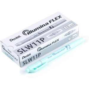 Pentel illumina Flex SLW11P-SE Surligneur bi-pointe pastel, Bleu ciel, Lot de 10 - Publicité Pentel illumina Flex SLW11P-SE Surligneur bi-pointe pastel, Bleu ciel, Lot de 10 - Publicité