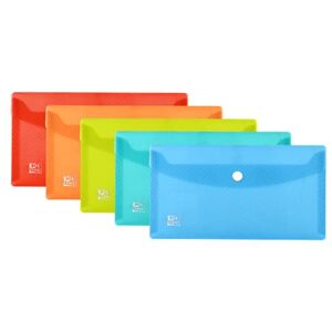Oxford Lot de 5 porte-documents DIN longs, en plastique transparent, 5 couleurs, bleu, jaune, orange, rouge, vert - Publicité Oxford Lot de 5 porte-documents DIN longs, en plastique transparent, 5 couleurs, bleu, jaune, orange, rouge, vert - Publicité