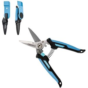 CEERAYZ 7" Notch Cisaille Multi Usage, Ciseaux industriels robustes, Cisaille de jardin pour projets DIY, bureau, lignes de production, avec étui protecteur et support magnétique (Noir Bleu) - Publicité CEERAYZ 7" Notch Cisaille Multi Usage, Ciseaux industriels robustes, Cisaille de jardin pour projets DIY, bureau, lignes de production, avec étui protecteur et support magnétique (Noir Bleu) - Publicité