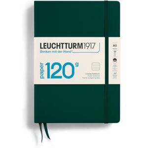 LEUCHTTURM1917 370342 Carnet de notes Medium (A5), EDITION 120, Papier 120 gr/qm, Couverture rigide, 203 pages numérotées, Forest Green, ligné - Publicité LEUCHTTURM1917 370342 Carnet de notes Medium (A5), EDITION 120, Papier 120 gr/qm, Couverture rigide, 203 pages numérotées, Forest Green, ligné - Publicité