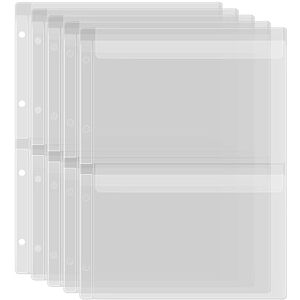 OTCRAFT Lot de 5 pochettes en plastique de format A4, 4 trous étanches en PVC, pochettes pour feuilles mobiles, planificateur, photos, documents, timbres et matrices (2 compartiments) - Publicité OTCRAFT Lot de 5 pochettes en plastique de format A4, 4 trous étanches en PVC, pochettes pour feuilles mobiles, planificateur, photos, documents, timbres et matrices (2 compartiments) - Publicité