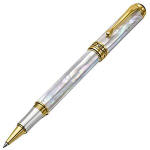 Xezo Maestro stylo-roller, pointe fine. Nacre blanche d'origine océanique avec placage en platine pur. Fabriqué à la main, édition limitée, numérotée - Publicité Xezo Maestro stylo-roller, pointe fine. Nacre blanche d'origine océanique avec placage en platine pur. Fabriqué à la main, édition limitée, numérotée - Publicité