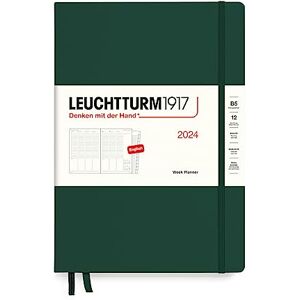 LEUCHTTURM1917 367844 Agenda semainier 2024, 12 mois, vert forêt (B5), en anglais - Publicité LEUCHTTURM1917 367844 Agenda semainier 2024, 12 mois, vert forêt (B5), en anglais - Publicité