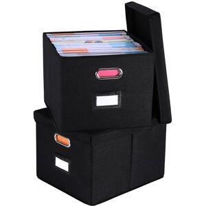 BELLE VOUS Lot de 2 Boîtes de Stockage de Dossiers Boite de Rangement de Documents Trieur pour Bureau ou Maison Classeur de Dossiers Suspendus Archivage de Document Papier - Publicité BELLE VOUS Lot de 2 Boîtes de Stockage de Dossiers Boite de Rangement de Documents Trieur pour Bureau ou Maison Classeur de Dossiers Suspendus Archivage de Document Papier - Publicité