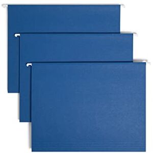 Smead 64057 Lot de 25 dossiers suspendus colorés avec onglets 1/5, onglets réglables, format lettre, bleu marine - Publicité Smead 64057 Lot de 25 dossiers suspendus colorés avec onglets 1/5, onglets réglables, format lettre, bleu marine - Publicité