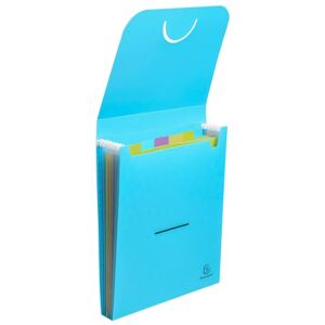 Exacompta Réf. 55799E 1 Trieur valisette vertical Pop'N Co couverture et intérieur en PP recyclé 6 compartiments livré avec 2 planches d'étiquettes dim 25,5x30,5 cm couleur cyan - Publicité Exacompta Réf. 55799E 1 Trieur valisette vertical Pop'N Co couverture et intérieur en PP recyclé 6 compartiments livré avec 2 planches d'étiquettes dim 25,5x30,5 cm couleur cyan - Publicité