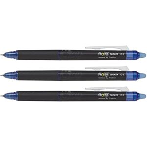 PILOT Lot de 3 Stylos Roller FRIXION POINT CLICKER Pointe Fine Bleu - Publicité PILOT Lot de 3 Stylos Roller FRIXION POINT CLICKER Pointe Fine Bleu - Publicité