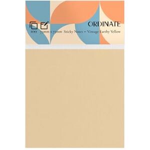 Ordinate Sticky Notes Palette vintage, 100 feuilles par feuille, notes autocollantes de couleurs rétro pour notes, listes de choses à faire et rappels (75 mm x 75 mm, jaune terre vintage) - Publicité Ordinate Sticky Notes Palette vintage, 100 feuilles par feuille, notes autocollantes de couleurs rétro pour notes, listes de choses à faire et rappels (75 mm x 75 mm, jaune terre vintage) - Publicité