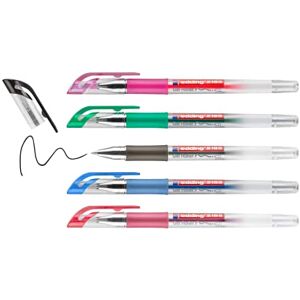 Edding 2185 Roller à encre gel noir, rouge, bleu, vert, rose étui de 5 -,7 mm stylo gel pour écrire, dessiner, pour mandalas, bullet journals roller gel, stylo roller - Publicité Edding 2185 Roller à encre gel noir, rouge, bleu, vert, rose étui de 5 -,7 mm stylo gel pour écrire, dessiner, pour mandalas, bullet journals roller gel, stylo roller - Publicité