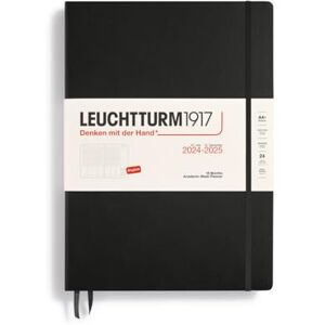 LEUCHTTURM1917 370814 Agenda semainier académique 2025 Master A4+ à couverture rigide, 18 mois, ligné, noir, en anglais - Publicité LEUCHTTURM1917 370814 Agenda semainier académique 2025 Master A4+ à couverture rigide, 18 mois, ligné, noir, en anglais - Publicité