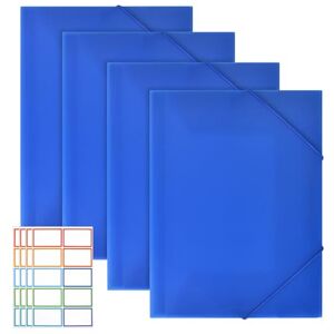 Alyxen Lot de 4 Chemises à Élastiques,Classeur Plastique A4 avec Élastique Pochettes Plastiques pour Documents Au Format A4 Classeur Élastique pour École Bureau Famille Maison (Bleu) - Publicité Alyxen Lot de 4 Chemises à Élastiques,Classeur Plastique A4 avec Élastique Pochettes Plastiques pour Documents Au Format A4 Classeur Élastique pour École Bureau Famille Maison (Bleu) - Publicité