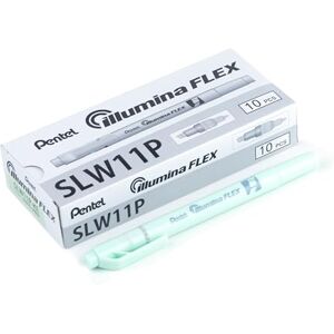 Pentel illumina Flex SLW11P Surligneur bi-pointe pastel, Vert clair, Lot de 10 - Publicité Pentel illumina Flex SLW11P Surligneur bi-pointe pastel, Vert clair, Lot de 10 - Publicité