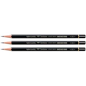 Tombow Lot de 3 Crayons Graphite Haute Qualité MONO 100 8H - Publicité Tombow Lot de 3 Crayons Graphite Haute Qualité MONO 100 8H - Publicité