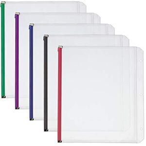 Cardinal Lot de 5 pochettes en plastique à fermeture éclair avec 3 trous perforés pour feuilles de 21,6 x 27,9 cm Transparent avec fermetures éclair multicolores - Publicité Cardinal Lot de 5 pochettes en plastique à fermeture éclair avec 3 trous perforés pour feuilles de 21,6 x 27,9 cm Transparent avec fermetures éclair multicolores - Publicité