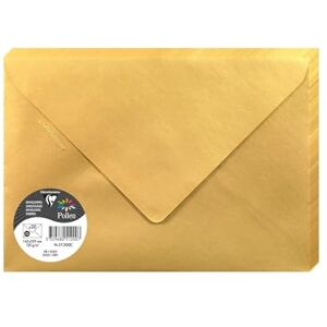 Clairefontaine Paquet de 20 Grandes Enveloppes 16,2x22,9cm Dorées 120g/m² Format C5 Fermeture gommée Invitation Evénements et Correspondance Gamme Pollen Papier Lisse Réf. 51200C - Publicité Clairefontaine Paquet de 20 Grandes Enveloppes 16,2x22,9cm Dorées 120g/m² Format C5 Fermeture gommée Invitation Evénements et Correspondance Gamme Pollen Papier Lisse Réf. 51200C - Publicité