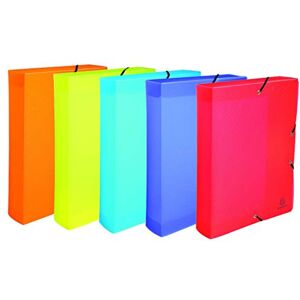 Exacompta Réf. 5987E Lot de 8 boites de classement avec élastiques Linicolor en polypropylène dos 6 cm dimensions 25 x 33 cm pour format A4 5 couleurs assorties livrées montées - Publicité Exacompta Réf. 5987E Lot de 8 boites de classement avec élastiques Linicolor en polypropylène dos 6 cm dimensions 25 x 33 cm pour format A4 5 couleurs assorties livrées montées - Publicité