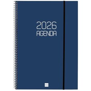 Finocam Agenda à spirale 2026 semainier horizontal de janvier à décembre (12 mois) Agenda A4 annuel 2026 avec élastique, couverture en polypropylène à spirale opaque, bleu catalan - Publicité Finocam Agenda à spirale 2026 semainier horizontal de janvier à décembre (12 mois) Agenda A4 annuel 2026 avec élastique, couverture en polypropylène à spirale opaque, bleu catalan - Publicité