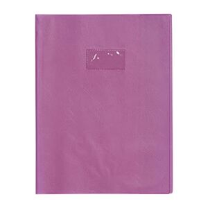 Clairefontaine Calligraphe 72206C Un Protège-Cahier Grain Cuir Violet A4 21x29,7 cm 22/100ème avec Porte-Étiquette PVC Opaque - Publicité