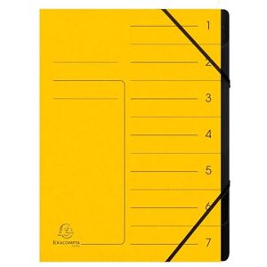 Exacompta Réf. 540709E Carton de 10 trieurs dos agrafé avec élastiques couverture imprimée en carte lustrée et intérieur en carte recyclée noire 7 compartiments 24,5x 32 cm A4 jaune - Publicité Exacompta Réf. 540709E Carton de 10 trieurs dos agrafé avec élastiques couverture imprimée en carte lustrée et intérieur en carte recyclée noire 7 compartiments 24,5x 32 cm A4 jaune - Publicité