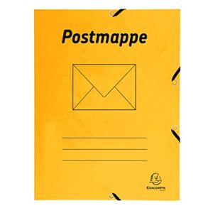EXACOMPTA 55549B Classeur postal en carton colorspank extra résistant avec 3 rabats intérieurs DIN A4 avec 2 élastiques jaunes Porte-documents pour bureau et école - Publicité