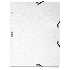 Exacompta Réf. 55506E 1 chemise à élastiques pochette 3 rabats en carte lustrée 400 g/m2 dimensions 24 x 32 cm pour documents au format A4 couleur blanc - Publicité Exacompta Réf. 55506E 1 chemise à élastiques pochette 3 rabats en carte lustrée 400 g/m2 dimensions 24 x 32 cm pour documents au format A4 couleur blanc - Publicité