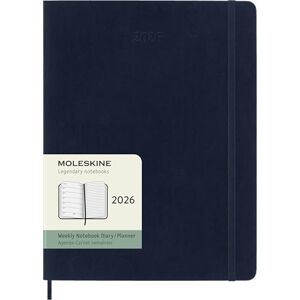 Moleskine Agenda Hebdomadaire, Agenda Hebdomadaire 2026 12 Mois Avec Espace Pour Notes, Avec Couverture Souple et Fermeture Élastique, Format XL 19x25, Couleur Bleu - Publicité Moleskine Agenda Hebdomadaire, Agenda Hebdomadaire 2026 12 Mois Avec Espace Pour Notes, Avec Couverture Souple et Fermeture Élastique, Format XL 19x25, Couleur Bleu - Publicité
