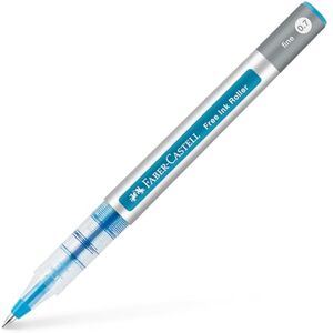 Faber-Castell 348147 Stylo à bille roulante Free Ink bleu clair, bille roulante 0,4 mm, stylo à encre indélébile - Publicité Faber-Castell 348147 Stylo à bille roulante Free Ink bleu clair, bille roulante 0,4 mm, stylo à encre indélébile - Publicité