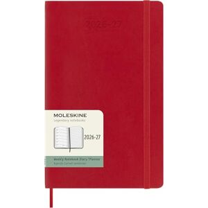 Moleskine Agenda Hebdomadaire 2026 2027 Agenda 18 mois avec espace pour les notes, couverture souple et fermeture élastique, couleur rouge écarlate, format Large 13 x 21 cm - Publicité Moleskine Agenda Hebdomadaire 2026 2027 Agenda 18 mois avec espace pour les notes, couverture souple et fermeture élastique, couleur rouge écarlate, format Large 13 x 21 cm - Publicité