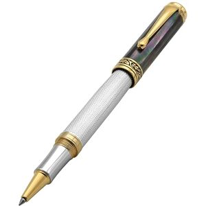 Xezo Maestro Stylo roller fin en argent massif 925 et nacre océanique entièrement réalisé à la main et sérialisé. Plaqué or 18 carats. Il n'y en a pas deux pareils - Publicité Xezo Maestro Stylo roller fin en argent massif 925 et nacre océanique entièrement réalisé à la main et sérialisé. Plaqué or 18 carats. Il n'y en a pas deux pareils - Publicité