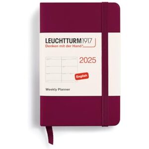 LEUCHTTURM1917 370676 Agenda semainier 2025 Mini A7, couverture rigide, planificateur 12 mois, ligné, rouge port - Publicité LEUCHTTURM1917 370676 Agenda semainier 2025 Mini A7, couverture rigide, planificateur 12 mois, ligné, rouge port - Publicité