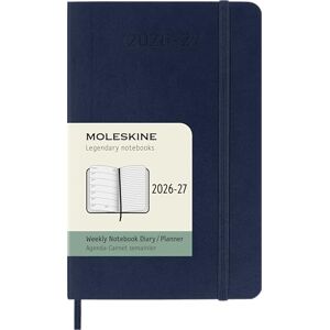 Moleskine Agenda Hebdomadaire 2026 2027 Agenda 18 mois avec espace pour les notes, couverture souple et fermeture élastique, couleur bleu saphir, format Pocket 9 x 14 cm - Publicité Moleskine Agenda Hebdomadaire 2026 2027 Agenda 18 mois avec espace pour les notes, couverture souple et fermeture élastique, couleur bleu saphir, format Pocket 9 x 14 cm - Publicité