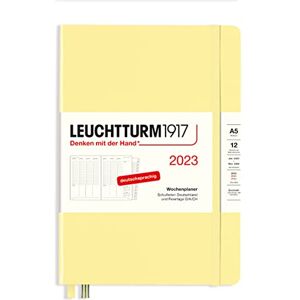 LEUCHTTURM1917 365775 Agenda semainier 2023, format moyen A5, 12 mois, Vanille, en allemand - Publicité LEUCHTTURM1917 365775 Agenda semainier 2023, format moyen A5, 12 mois, Vanille, en allemand - Publicité