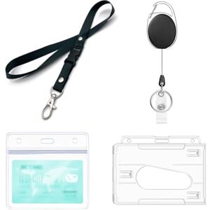 PaiLeWei Rétractable Porte Badge, Cordon Avec Porte Carte, ensemble 4 pièces comprenant Clip Bobine, Cordon, Porte Badges transparentes et porte-cartes d'identité étanches (1 Set) - Publicité PaiLeWei Rétractable Porte Badge, Cordon Avec Porte Carte, ensemble 4 pièces comprenant Clip Bobine, Cordon, Porte Badges transparentes et porte-cartes d'identité étanches (1 Set) - Publicité