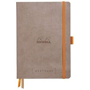 Rhodia 117764C Carnet Souple Goalbook Taupe A5 14,8 x 21 cm Petits Carreaux 240 pages Papier Clairefontaine Ivoire 90 g/m² 2 Rubans, Fermeture Élastique Simili Cuir - Publicité Rhodia 117764C Carnet Souple Goalbook Taupe A5 14,8 x 21 cm Petits Carreaux 240 pages Papier Clairefontaine Ivoire 90 g/m² 2 Rubans, Fermeture Élastique Simili Cuir - Publicité