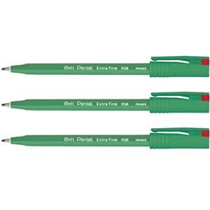 Pentel Lot de 3 Stylos roller encre Ball R56 Pointe Fine Rouge - Publicité Pentel Lot de 3 Stylos roller encre Ball R56 Pointe Fine Rouge - Publicité