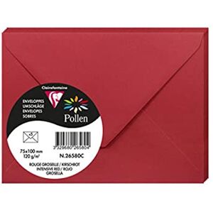 Clairefontaine POLLEN Sachet de 5 enveloppes Pollen 75x100 groseille - Publicité Clairefontaine POLLEN Sachet de 5 enveloppes Pollen 75x100 groseille - Publicité