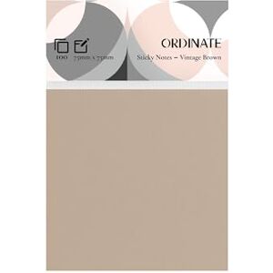 Ordinate Sticky Notes Palette vintage, 100 feuilles par feuille, notes autocollantes de couleurs rétro pour notes, listes de choses à faire et rappels (75 mm x 75 mm, marron vintage) - Publicité Ordinate Sticky Notes Palette vintage, 100 feuilles par feuille, notes autocollantes de couleurs rétro pour notes, listes de choses à faire et rappels (75 mm x 75 mm, marron vintage) - Publicité