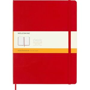 Moleskine Carnet de Notes Classic Lignées, Journal Couverture Rigide et Fermeture Elastique, Format XL 19 x 25 cm, 192 pages, Couleur Rouge Ecarlate, - Publicité Moleskine Carnet de Notes Classic Lignées, Journal Couverture Rigide et Fermeture Elastique, Format XL 19 x 25 cm, 192 pages, Couleur Rouge Ecarlate, - Publicité