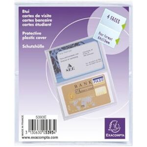 Exacompta Réf. 5393UE 1 étui de protection pour carte de crédit/carte bancaire au format à classer 6,4 x 10 cm étui 4 faces en PVC lisse Pour un usage intensif Couleur cristal - Publicité Exacompta Réf. 5393UE 1 étui de protection pour carte de crédit/carte bancaire au format à classer 6,4 x 10 cm étui 4 faces en PVC lisse Pour un usage intensif Couleur cristal - Publicité