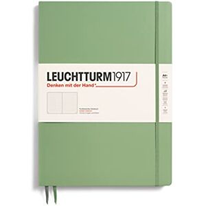LEUCHTTURM1917 363920 Carnet Master Slim (A4+), couverture rigide, 123 pages numérotées, Sauge, pointillé - Publicité LEUCHTTURM1917 363920 Carnet Master Slim (A4+), couverture rigide, 123 pages numérotées, Sauge, pointillé - Publicité